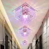 Vierkante led spotlamp lamp moderne kristallen glas 5w led plafondverlichting woonkamer foyer gang veranda kristal downlight dia10cm