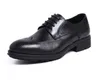 Mężczyźni Buty Work Wear Style Round Toe Soft-Sole Cowhide Wedding Moda Oxfords Chaussure Homme