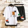 Kort￤rmade tr￤ningsdr￤kter T Shirt Men Summer Men's Sets Casual Shirt Shorts Printed Sports Suit Two Piece Mane Tracksuit Clothing