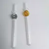 Anello colorato Vetro dritto Staw Dab Pipe 20CM Bruciatore a nafta Accessori per pipe Accessori Sigaretta concentrata a mano per narghilè Bong