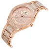 2020 Longbo Luksusowy Rhinestone Bransoletka Zegarek Kobiety Diament Moda Damska Rose Gold Dress Watch Ze Stali Nierdzewnej Kryształowy Zegarek