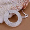 925 Sterling Silver Naszyjnik Link Wąż Łańcuch Dla Kobiet Moda Wisiorek Śliczne Proste Mesh Circle Nest Necklace Wedding Jewelry Party Prezent