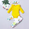 Kleinkind Baby Gestreifte Outfits Kinder Mädchen Solide Rüschen Strampler Onesies Kinder Casual Kleidung Mädchen Blumen Hosen Kleinkind Baby Kleidung 04408501