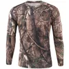 Heren T-shirts Outdoor Sneldrogend Shirt Heren Tactische Camouflage Lange mouw Ronde Hals Sport Leger T-shirt Grappig 3D T-shirt