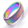 Anello a fascia polacco opaco in acciaio inossidabile smerigliato Anelli arcobaleno oro argento Anelli donna uomo gioielli Will e Sandy Drop Ship