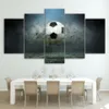 Moderne abstrait mur Art photos 5 panneaux Football sport décoration de la maison affiches sans cadre salon HD imprimé peinture