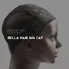 Bella Hair Professional Glueless Double Lace Caps för att göra peruk med justerbara remmar och Combs Swiss Lace Black Brown S M L