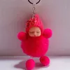 Mode Porte-clés Dormir Bébé Poupée Balle Porte-clés De Voiture Porte-clés Titulaire Sac Pendentif Charme Porte-clés En Peluche De Fourrure Nouveau Mignon Femmes Porte-clés Jouets