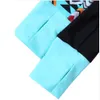 Costume da bagno da donna Set da 2 pezzi Camicia protettiva in nylon a maniche lunghe con stampa a blocchi di colore Costume da bagno Tankini Abbigliamento da nuoto sexy