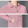 Vogorsean Women Striped Bluzka Koszula Casual Luźna Koszula Styl Plus Rozmiar Wiosna Jesień Z Długim Rękawem Biuro Odzież Odzież Odzieżby Y190427