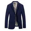 Lithing Hot Sale Mens Koreanska Slim Fit Ankomst Bomull Suitjacka Plus Storlek 4XL Fit Coat Casual Button Solid Color Jacket Blazer