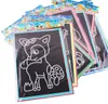 20st / set 10pcs / set Magic Scratch Art Doodle Pad Sand Draw Painting Cards Tidig utbildning Kreativ utbildning Toy för barn