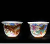 Enamel Dragon and Phoenix Tea cup Porcelain teacup for birthday gift Romantic Creative Present Teaware Accessories