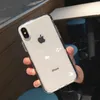 Étui Transparent d'affaires pour iPhone X XS Max XR 6 6S 7 8 Plus résistance aux chutes du corps souple coque arrière de téléphone en TPU cadeau