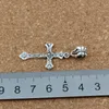 Cross Religion Charm Pendants For Jewelry Making Bracelet Necklace DIY Accessories 19.5x50mm Antique silver 100Pcs A-492a
