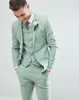 Green Beach Wedding Tuxedos Slim Fit Arched Latched Fapel Suits اثنين