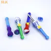 Pipe à main en nid d'abeille 4.8inch Funny Silicone Fumer du tabac Cuillère à l'huile Ongles en titane Pipes en silicone Bangs colorés pour fumer 710