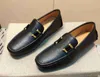 [Orignal box] lyxiga nya mens loafers skor äkta läder gommino glida på guld metall bröllop affärsklänning storlek 38-45