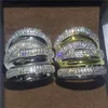Choucong Luxury Big Ring Pave Inställning 5a Zircon Crystal Gul Vit Guldfylld Engagemang Bröllop Band Ringar För Kvinnor Män