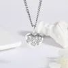 Collana in argento sterling 925 con amore intrepido al 100% in argento pregiato. Ciondolo a forma di cuore con fiore e uccello vintage in coppia