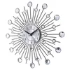 時計をミラーサンシルバーウォールクロックモダンデザインメタルホーム装飾di yクリスタルクォーツ時計アートウォッチ送料無料y200110