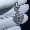 Fine Jewelry Heart Shape pendant With necklace 925 Sterling silver Diamond Cz Engagement wedding Pendants for women Gift