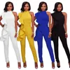 Jumpsuits das Mulheres Macacões Verão Sexy Sólido Sólido Negro Branco Mulheres Senhoras Sem Mangas Clubwear Jumpsuit Partido Romper Calças Longas S-XL