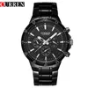 CURREN Fashion Full Steel Quartz Men Watch Analog Sports Male Wristwatch Classic Black&White Horloges Mannens Saat Reloj Hombre2583