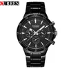 Curren Fashion Full Steel Quartz Men tittar på analog sport manlig armbandsur klassisk Blackwhite Horloges Mannens Saat reloj HOMBRE2583