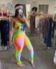 여름 여성 피트니스 요가 슬립 jumpsuits 패션 장미 소매 깔개 스키니 프린트 바디 수트 캐주얼 스포츠 바지 3208