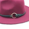 レディースフェルト帽子冬Fedora Hat Women模造ウール古典的なイギリスの秋の怠惰なジャズストリートウェアは男性のための帽子を感じた帽子cny789