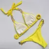 2019 Rhinestone Swimsuit Women Bikinis Crystal Diamond Bikini Set Metal Chain badkläder Kvinnlig lyx Aristokratisk baddräkt9564294
