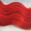 2.5G / PC-tejp i humant hårförlängningar Kroppsvåg 100% Real Remy Tape In Human Hair Extensions Salong Skin Weft 40PC för testning av hår 100g / pack