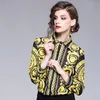 Mode-Luxe Designer Tops Haute Qualité Femmes Mode Rétro Vintage Blouse Dames Bureau Chemises Femmes Tops Et Blouses