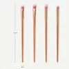 Rancai 4pcs gyllene ögonskugga borstar sätta ögonskugga kontur blandning concealer make up borste kit kosmetiska borstverktyg broscha de maquillaje