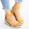 뜨거운 판매 - 여성 샌들 위안부 레오파드 플랫 샌들 여름 여성 신발 여성 Sandalie 버클 에스파 드리 유 플러스 사이즈 43 신발