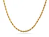 3MM 18K Gold Plated Twisted Rope Chains For women men s Choker necklaces Jewelry in Bulk 16 18 20 22 24 30 inches