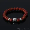 Bracciali da uomo Gioielli di lusso Perline Gioielli in pietra naturale Braccialetti economici con perline di ancoraggio Buddha per uomo Donna Buddha Lava Chakra Braccialetto carino