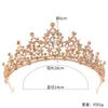 Cristais de moda meninas de noiva Tiaras peças de cabeça para aniversário de aniversário ocasião formal coroa de prata de ouro strasss beading Kids H2253223