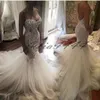 2019 sereia vestidos de casamento mais recente luxuoso espaguete mangas applique vestidos de casamento nupcial africano vestido de novia
