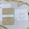 Glitter Rose Gold Laser Cut Wedding Invitation With Glitter Personal Insert Belly Band Floral Wedding Invitation7964005