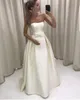 Einfaches trägerloses A-Linie-Hochzeitskleid aus mattem Satin, hochwertiges Brautkleid nach Maß, elfenbeinfarbenes langes Brautkleid, Mariage-Rücken-Reißverschluss, Vestidos