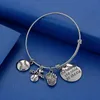 Softball Bracelets She Believed She Could Letter Cuff Bangles Adjustable Softball Pendant Wristband Party Favor DHW34948087944