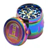 Diameter 43mm Rainbow Herb Grinder Zink Alloy Grinders 5 Designad Röktillbehör 4 delar Tobak Kross