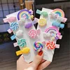 23pcset mignon girl cloud lollipop arc-en-ciel hairpins dessin animé bobby épingle pinces à cheveux pour les enfants enfants bandeau accessoires pour enfants 9516046