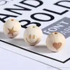 20 Pcs/Set Natural Burlywood Beads Spacer 20mm Star Laser Carved Round Wooden Earring Bead DIY Jewelry Accessory Wood DIY Beads BH2176 TQQ