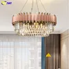 FUMAT modern lüks avize oda yuvarlak kristal LED düğün dekorasyon lamba yaşayan altın kulüp dubleks villa tasarımcı modeli oda gül