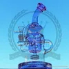 Corona Glass bong hookah New cool 14mm colorful Smoking Water percolator Pipe tall dab purple Glass oil rig