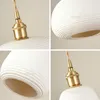 Nordic Pleated Ceramic Hängsmycke Lampa Procelain Kopparfjädring Ljushotell Galleri Cafe Vardagsrum Sovrum Handgjorda Belysning