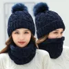 Donna Cappello di lana sciarpa dell'inverno Pom Pom Beanie lavorato a maglia cappelli donna Crochet Sciarpe all'aperto caldo Partito Caps TTA1832